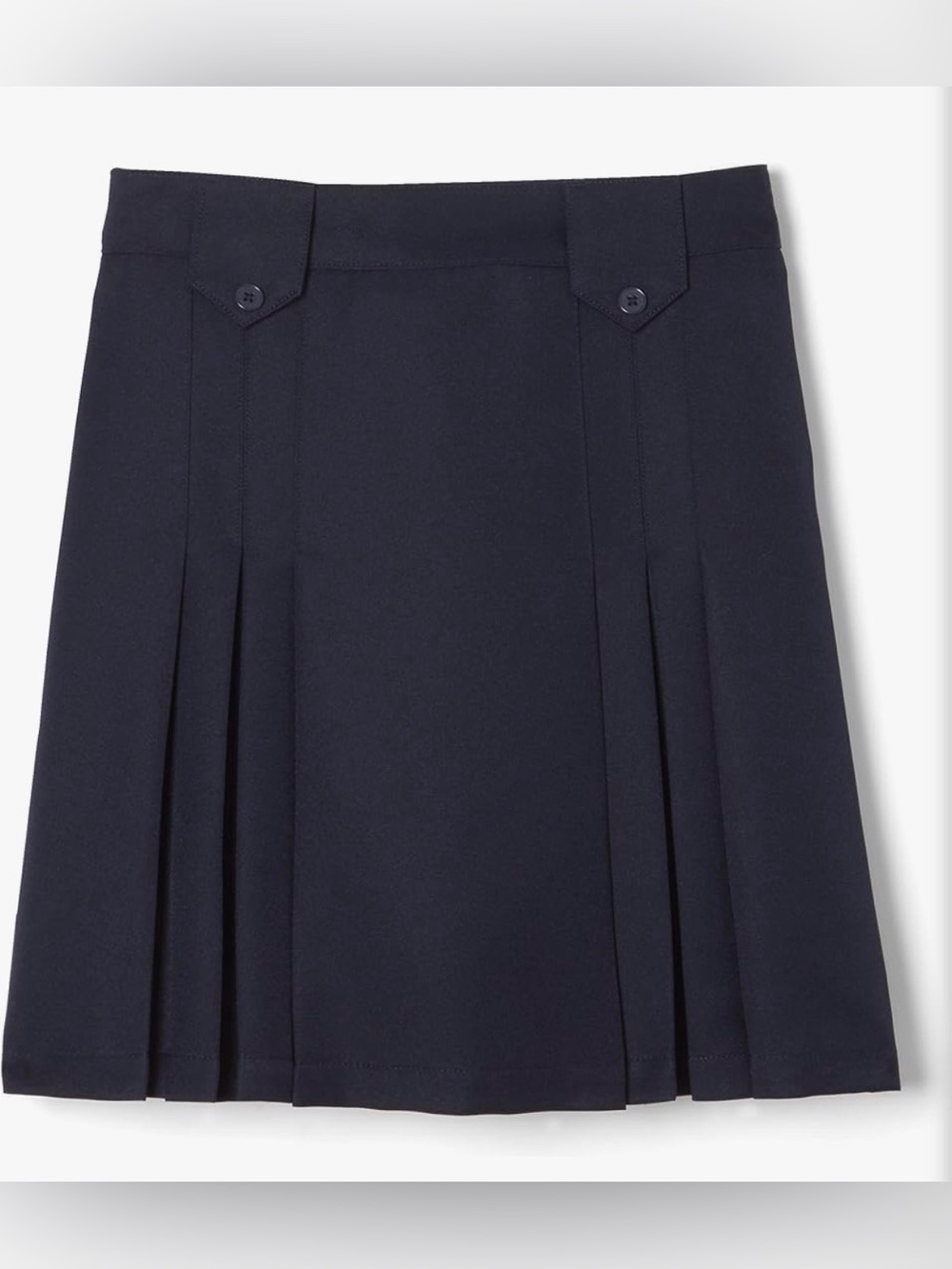 French Toast Girls Front Pleated Tab Skirt Navy